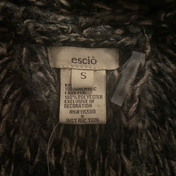 Escio Sleeveless Sweater Vest Small – Mixed Neutral Tone Knit with Fringe - Picture 8 of 13